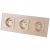 Glas-Steckdose Dreifach Gold Set Dreifachrahmen Und 3 X Steckdose