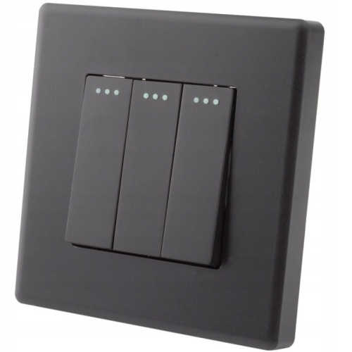 Dreifach-Wechselschalter Schwarz Set Mit PVC-Rahmen MIUUN
