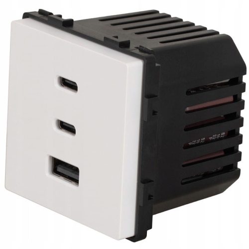 Modul Dreifache USB-Ladesteckdose 65W A+C+C Weiß Für Rahmen