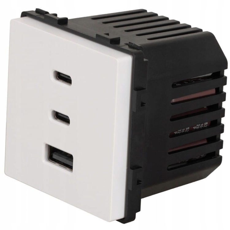 Modul Dreifache USB-Ladesteckdose 65W A+C+C Weiß Für Rahmen