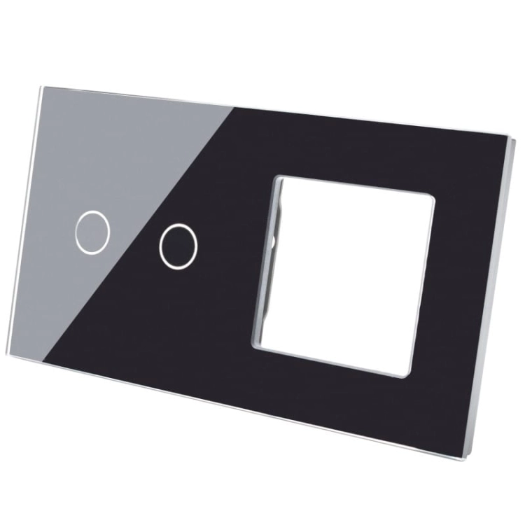 Rahmen Touchpanel Doppelt 2+S Glas Schwarz