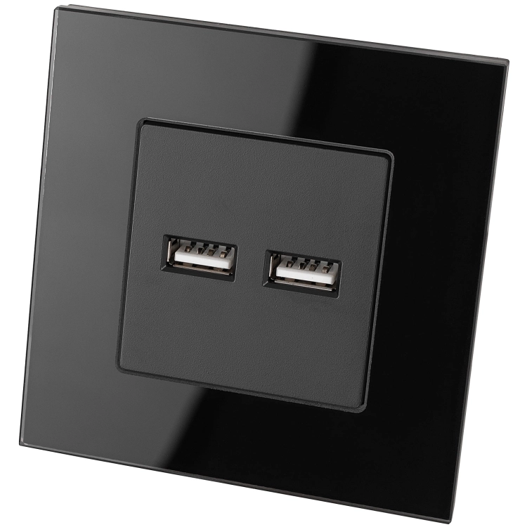 Doppelte USB-Ladesteckdose Typ A+A 3.1A Schwarz MIUUN