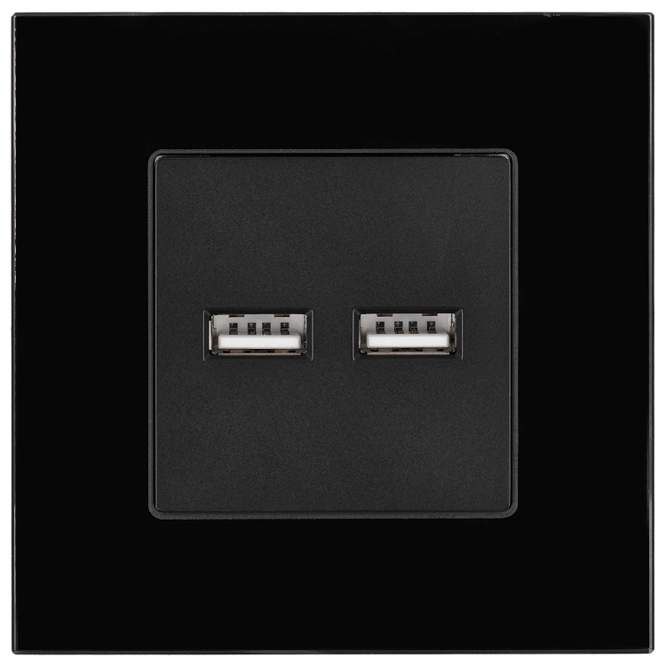 Doppelte USB-Ladesteckdose Typ A+A 3.1A Schwarz MIUUN