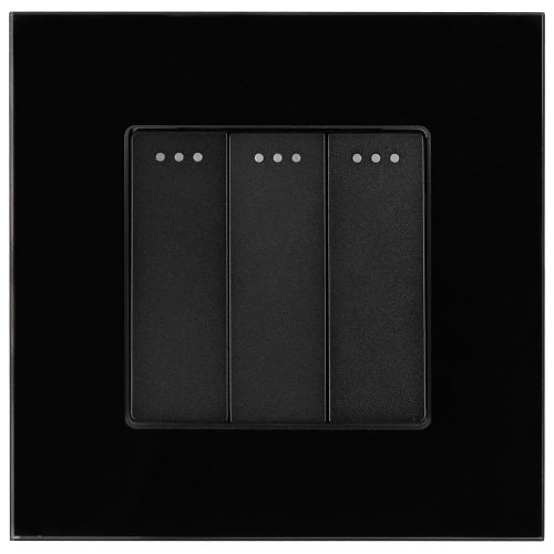 Lichtschalter Dreifach Glas Schwarz