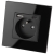 Steckdose Mit Erdungsstift Schwarz + Doppelte USB A+C-Ladesteckdose 20W Set Mit Glasrahmen