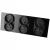 Dreifach-Steckdose Glas Schwarz Set Dreifachrahmen Und 3 X Doppelsteckdose