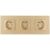Glas-Steckdose Dreifach Gold Set Dreifachrahmen Und 3 X Steckdose