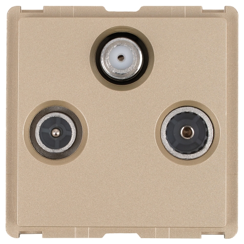 Modul TV-Antennendose FM SAT Dreifach Gold Für Rahmen