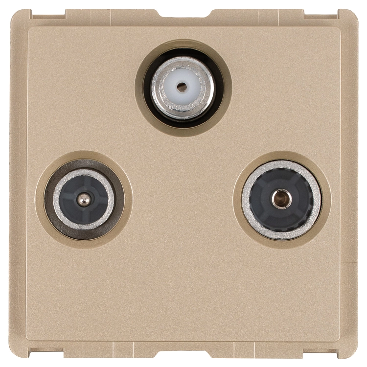 Modul TV-Antennendose FM SAT Dreifach Gold Für Rahmen