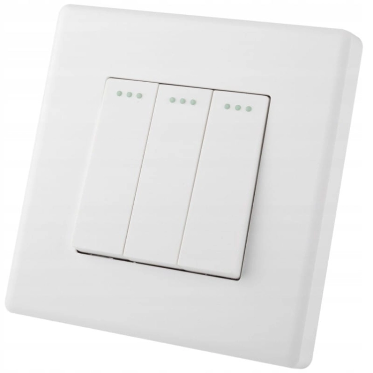 Dreifachschalter Klassisch Weiß Set Mit PVC-Rahmen