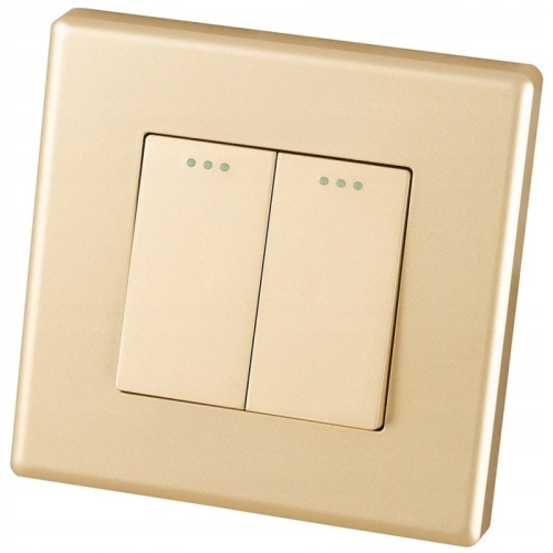 Kreuzschalter Doppelt Gold Set Mit PVC-Rahmen