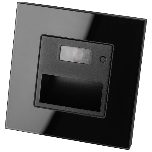 LED-Wand-Treppenleuchte Mit Bewegungsmelder Schwarz Set Mit Glasrahmen MIUUN