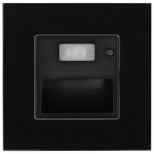 LED-Wand-Treppenleuchte Mit Bewegungsmelder Schwarz Set Mit Glasrahmen MIUUN