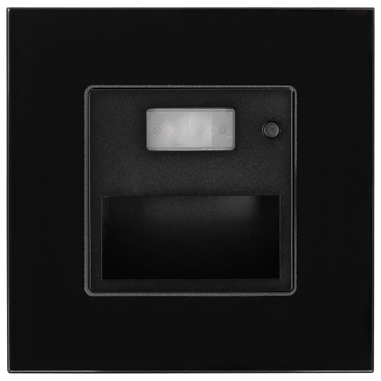 LED-Wand-Treppenleuchte Mit Bewegungsmelder Schwarz Set Mit Glasrahmen MIUUN