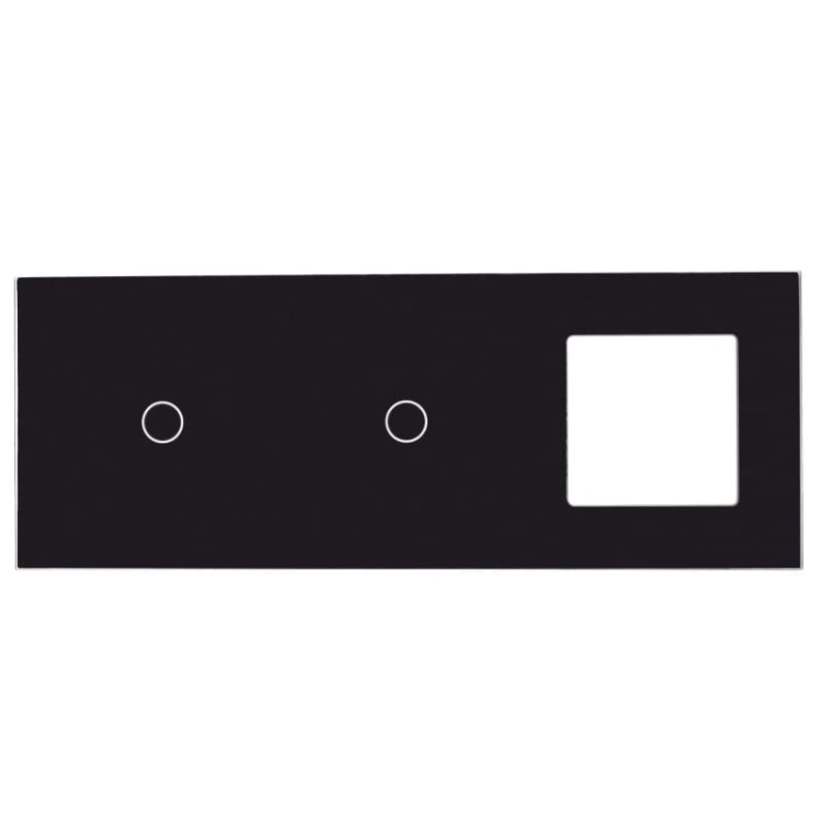 Rahmen Touchpanel Dreifach 1+1+S Glas Schwarz