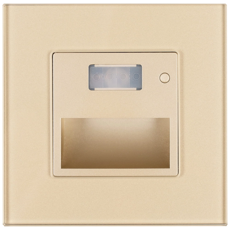 LED-Wand-Treppenleuchte Mit Bewegungsmelder Gold Set Mit Glasrahmen MIUUN