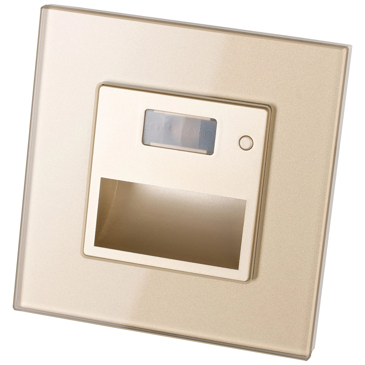 LED-Wand-Treppenleuchte Mit Bewegungsmelder Gold Set Mit Glasrahmen MIUUN