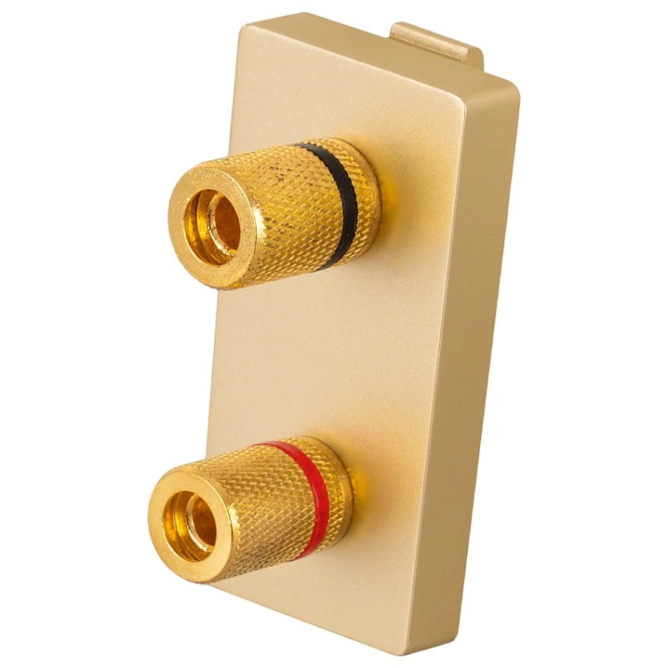 Modul Lautsprecherdose Stereo Typ Banane Gold Für Rahmen