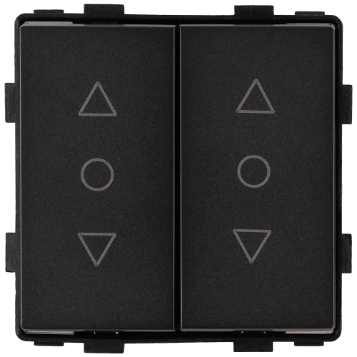 Modul Rollladenschalter Dreistufig Mit Rastfunktion Doppelt Schwarz Für Rahmen MIUUN