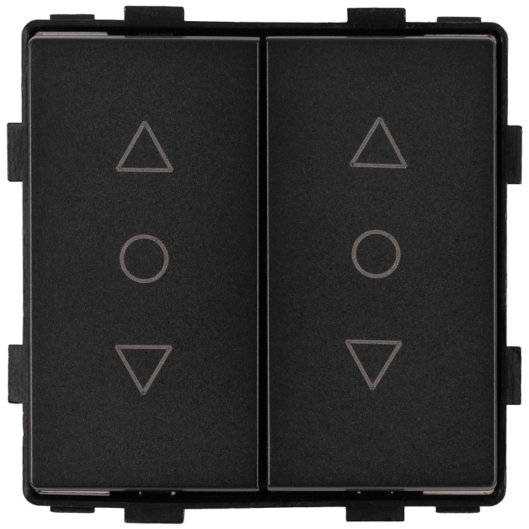 Modul Rollladenschalter Dreistufig Mit Rastfunktion Doppelt Schwarz Für Rahmen MIUUN