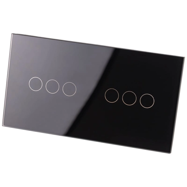 Rahmen Touch-Panel Doppelt 3+3 Glas Schwarz