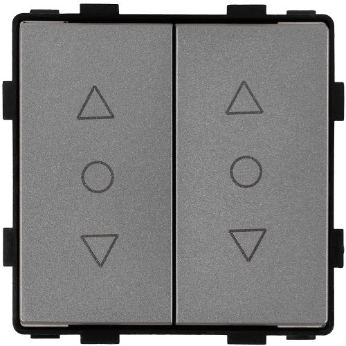 Modul Rollladenschalter Dreistufig Mit Rastfunktion Doppelt Grau Für Rahmen MIUUN