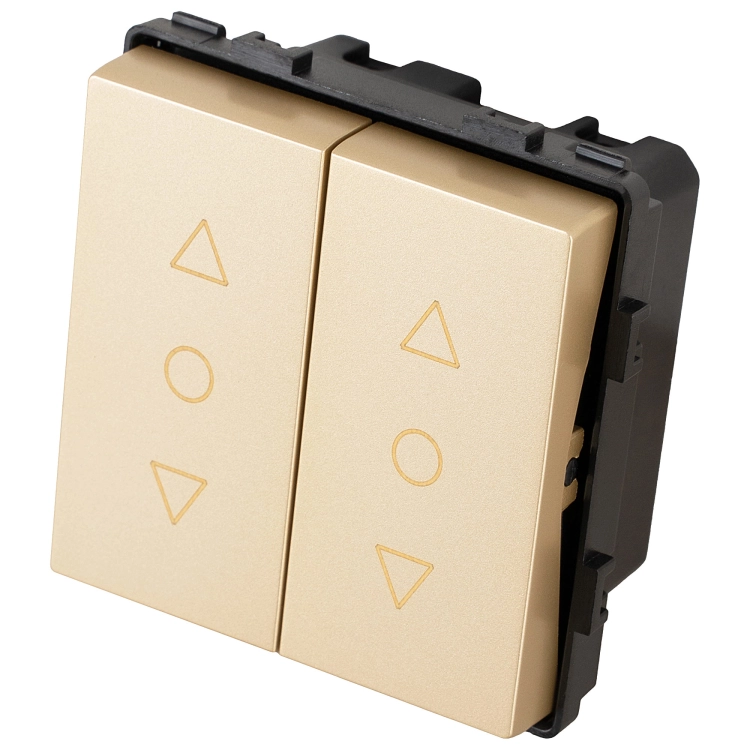 Modul Rollladenschalter Dreistufig Mit Rastfunktion Doppelt Gold Für Rahmen MIUUN