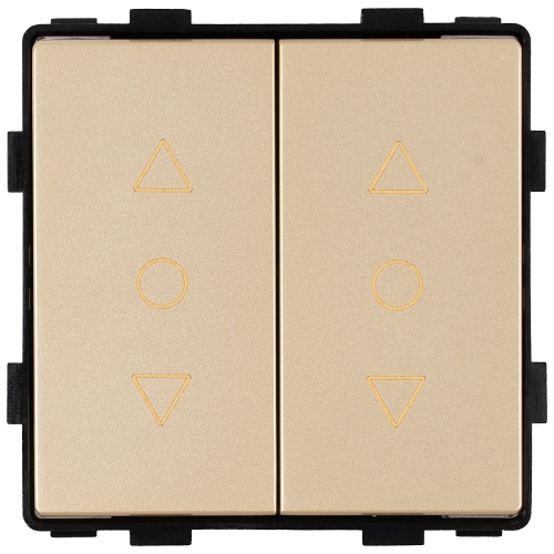 Modul Rollladenschalter Dreistufig Mit Rastfunktion Doppelt Gold Für Rahmen MIUUN