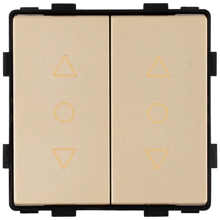Modul Rollladenschalter Dreistufig Mit Rastfunktion Doppelt Gold Für Rahmen MIUUN