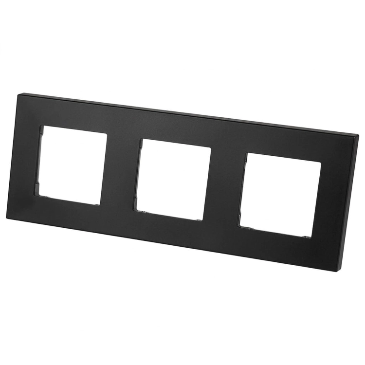 Kunststoffrahmen LINEA Dreifach Schwarz Vertikal Horizontal Für Module MIUUN
