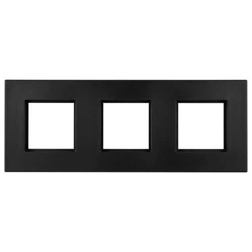 Kunststoffrahmen LINEA Dreifach Schwarz Vertikal Horizontal Für Module MIUUN