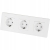 Schuko-Dreifachsteckdose Weiß PVC-Dreifachrahmen Und 3 X Steckdose