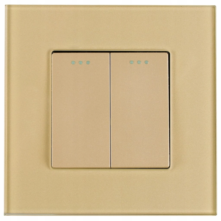 Schalter Serienschalter Doppel Klassisch Gold Set Mit Glasrahmen MIUUN