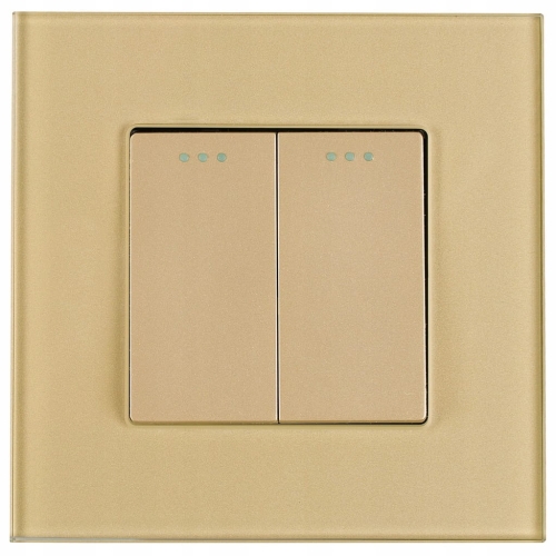 Schalter Wechselschalter Doppel Gold Set Mit Rahmen MIUUN