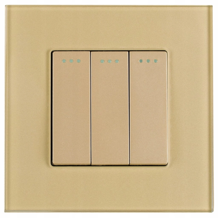 Schalter Dreifach-Wechselschalter Gold Set Mit Rahmen MIUUN