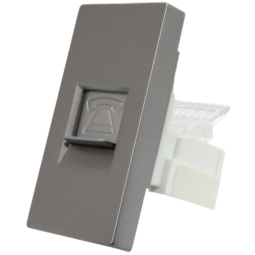 Modul Telefondose 4 PIN Grau Für Rahmen