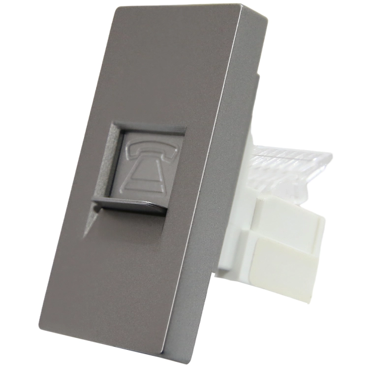 Modul Telefondose 4 PIN Grau Für Rahmen