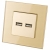 Steckdose Gold Doppel-USB-Ladesteckdose 3.1A Typ A+A Set Mit Rahmen MIUUN