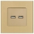 Steckdose Gold Doppel-USB-Ladesteckdose 3.1A Typ A+A Set Mit Rahmen MIUUN