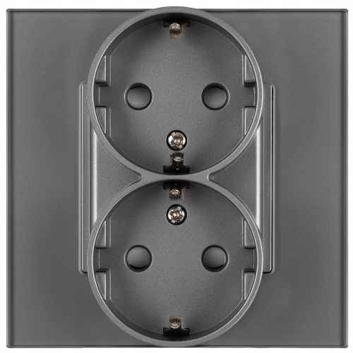 Doppelsteckdose Grau Schuko Set Mit Glasrahmen MIUUN