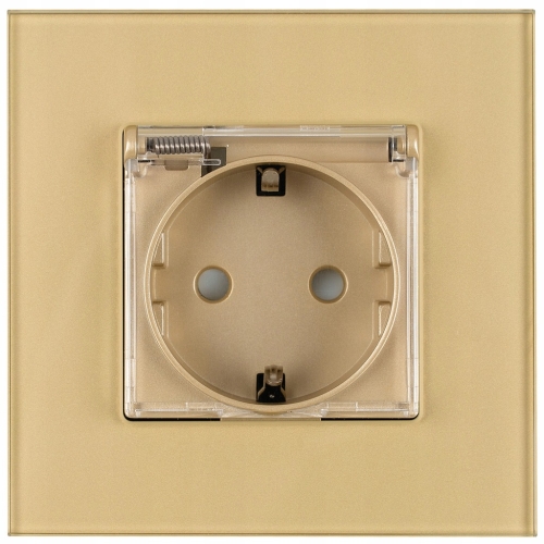 Steckdose Gold Mit Klappdeckel Bad Schuko Set Mit Rahmen MIUUN