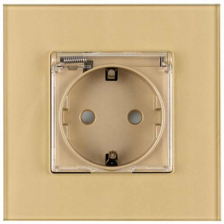 Steckdose Gold Mit Klappdeckel Bad Schuko Set Mit Rahmen MIUUN