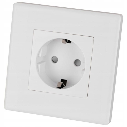 Steckdose Weiß Schuko Mit Schutzkontakt Ohne Erdungsstift Set Mit PVC-Rahmen