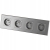 Vierfach-Steckdose Grau Erdungsstift Set PVC-Vierfachrahmen 4 X Einzelsteckdose