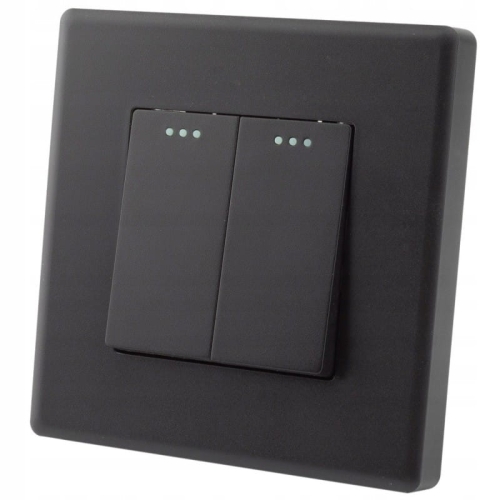 Doppel-Wechselschalter Schwarz Set Mit PVC-Rahmen MIUUN