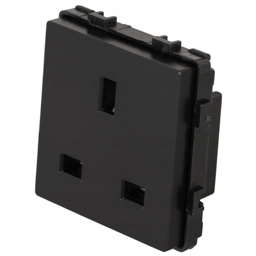 Modul Britische Steckdose UK IRL Elektrisch Schwarz Für Rahmen
