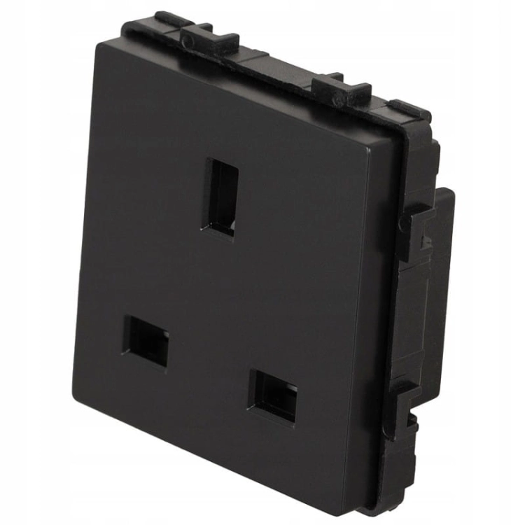 Modul Britische Steckdose UK IRL Elektrisch Schwarz Für Rahmen