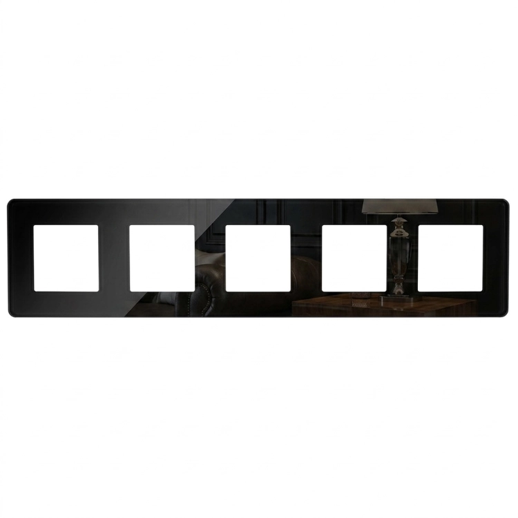 Glasrahmen Glanz Fünffach Schwarz Vertikal Horizontal Für Module MIUUN