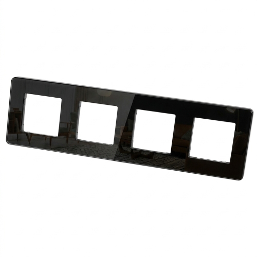 Glasrahmen Glanz Vierfach Schwarz Vertikal Horizontal Für Module MIUUN