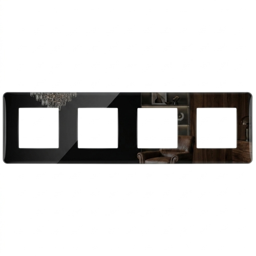 Glasrahmen Glanz Vierfach Schwarz Vertikal Horizontal Für Module MIUUN